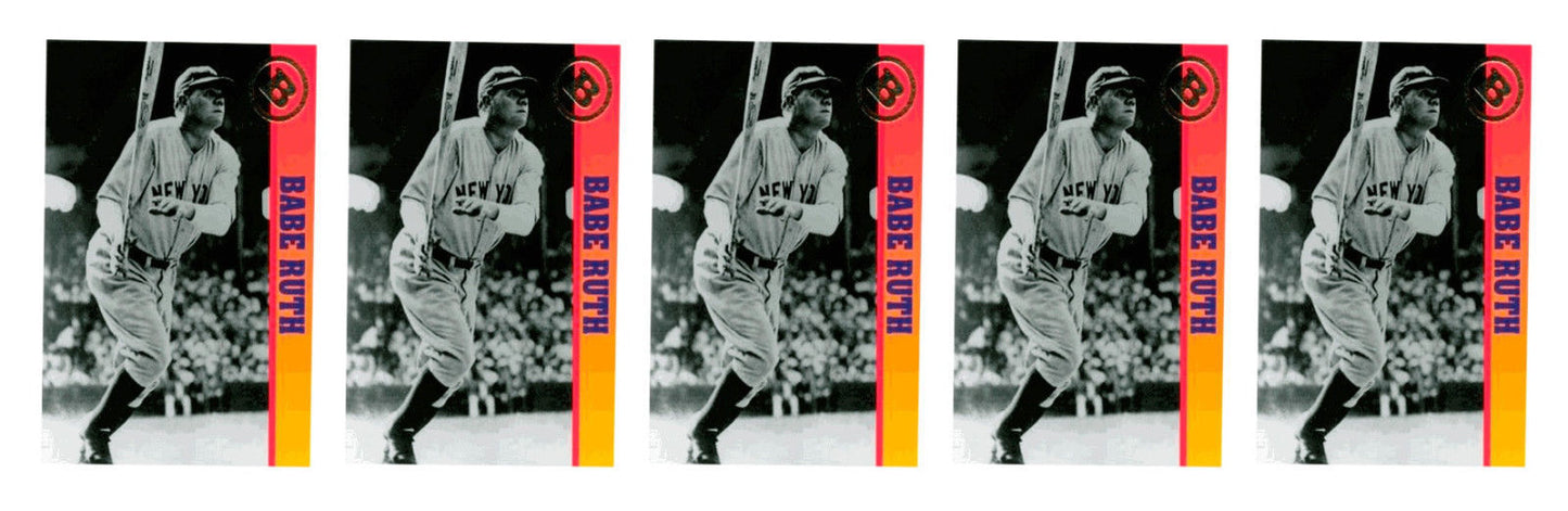 (5) 1993 Ballstreet Babe Ruth Baseball Card Lot New York Yankees