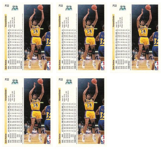 (5) 1992-93 Upper Deck McDonald's Basketball #P22 Sam Perkins Card Lot