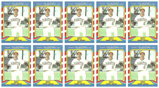 (10) 1987 Fleer Limited Edition Baseball #32 Tony Pena Lot Pittsburgh Pirates
