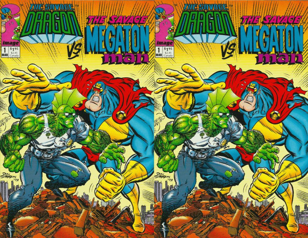 Savage Dragon vs. Savage Megaton Man #1 (1993) Image Comics - 2 Comics