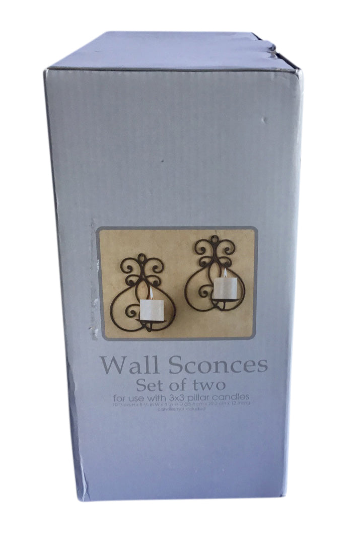 Wall Sconces for 3" X 3" Pillar Candles Set of 2 - Candles Not Included
