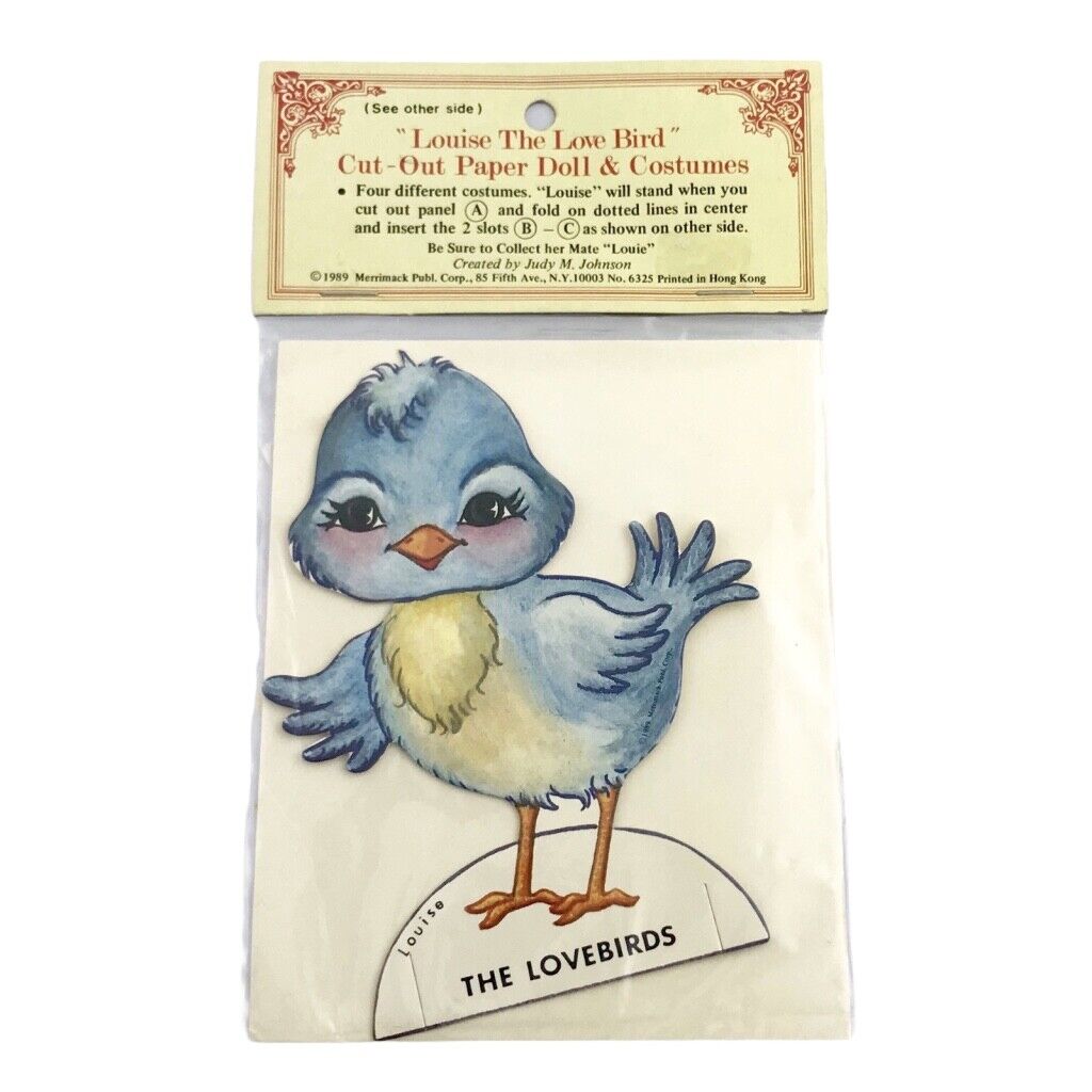 Louise the Love Bird Cut-Out Paper 4.5" Doll & Costumes 1989 Merrimack