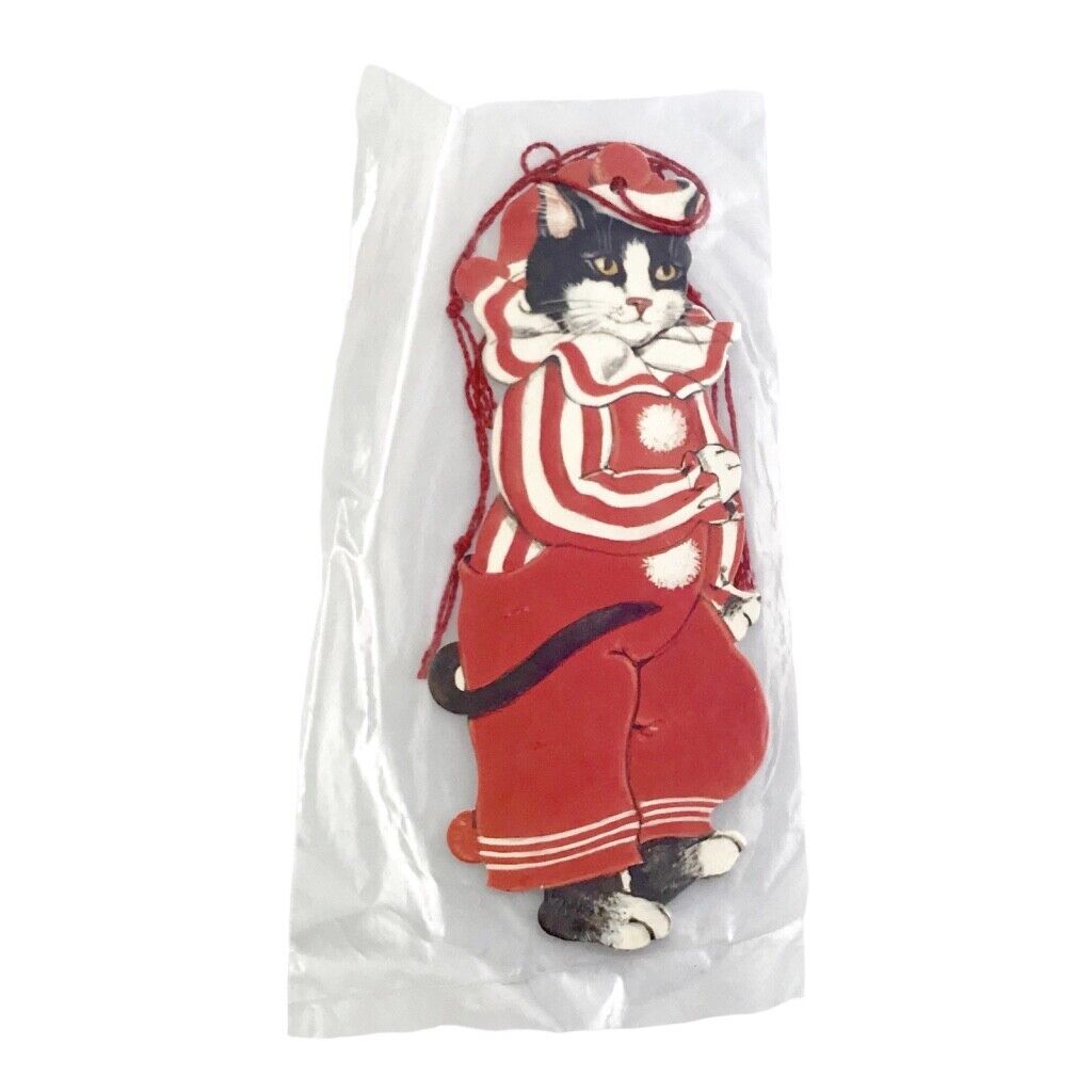 (5) Anthropomorphic Cat 6" To & From Tags in Clown Costume Gordon Fraser 1984