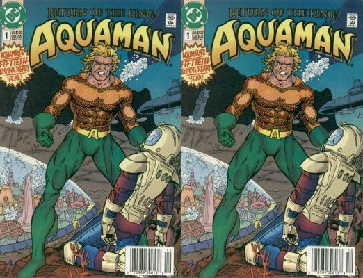 Aquaman #1 Newsstand Covers (1991-1992) DC Comics - 2 Comics