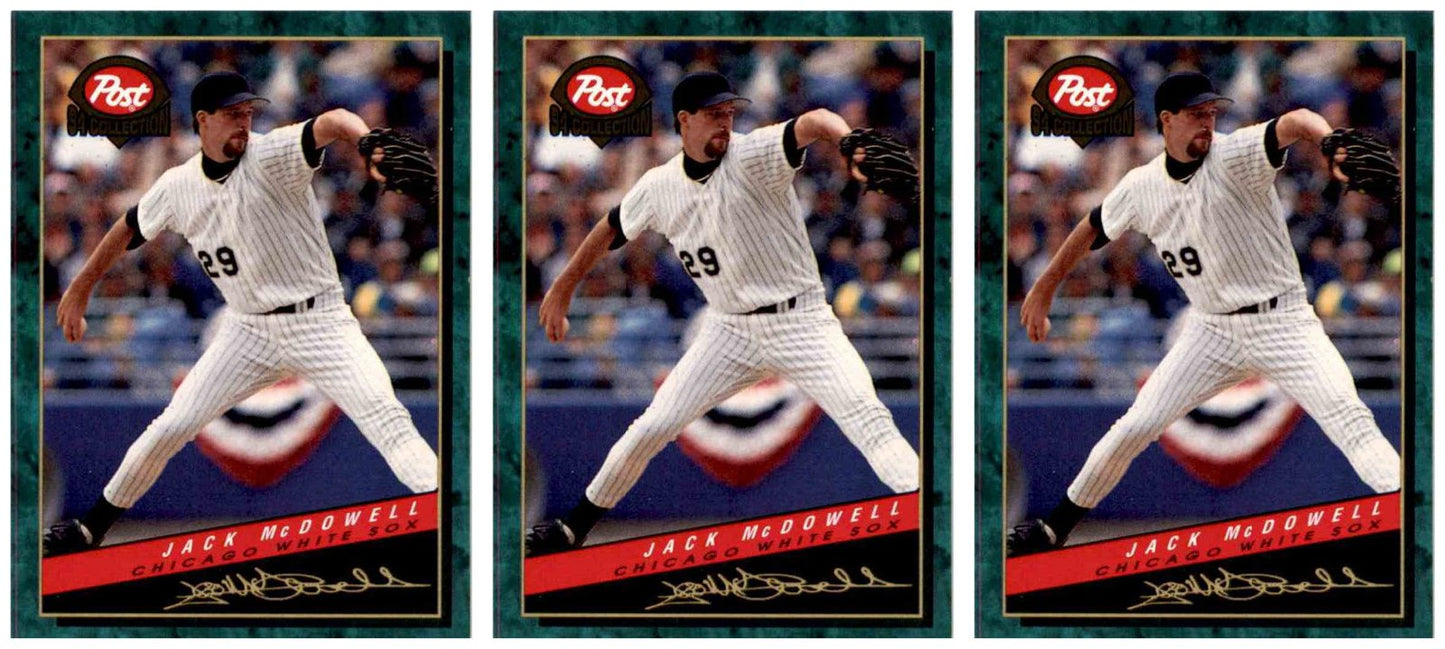 (3) 1994 Post Cereal Baseball #7 Jack McDowell White Sox Baseball Card Lot