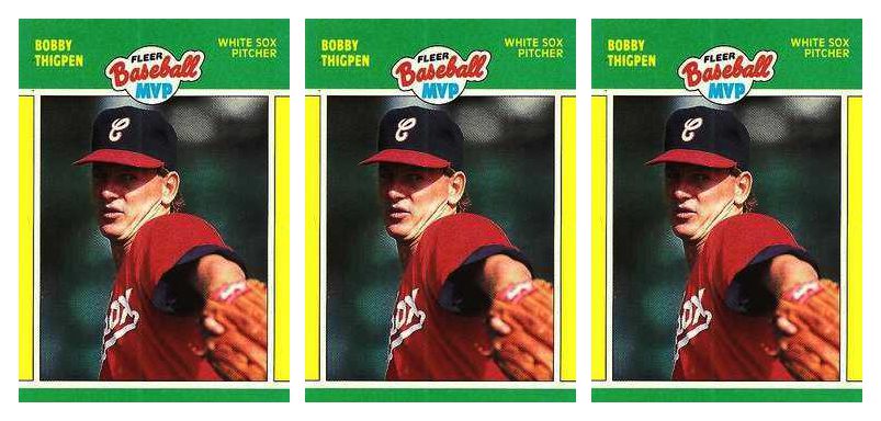 (3) 1989 Fleer Baseball MVP's Baseball #38 Bobby Thigpen Lot Chicago White Sox