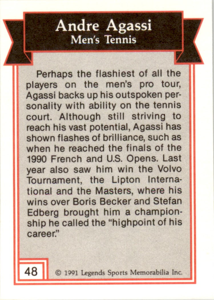 1991 Legends #48 Andre Agassi