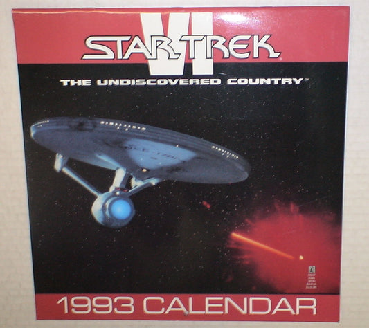 Star Trek 6 the Undiscovered Country 1993 Wall Calendar