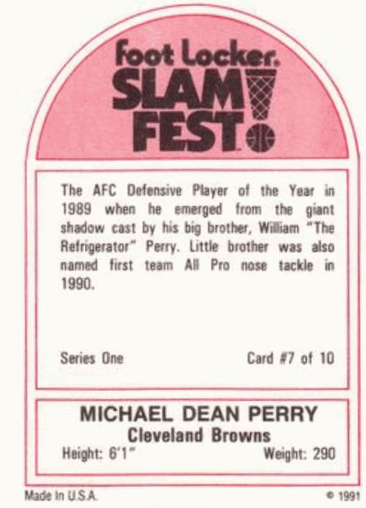 1991 Foot Locker Slam Fest Basketball #7 Michael Dean Perry Cleveland Browns