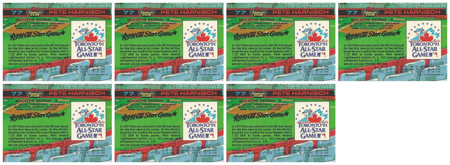(7) 1992 Stadium Club Dome Baseball #77 Pete Harnisch Houston Astros Card Lot
