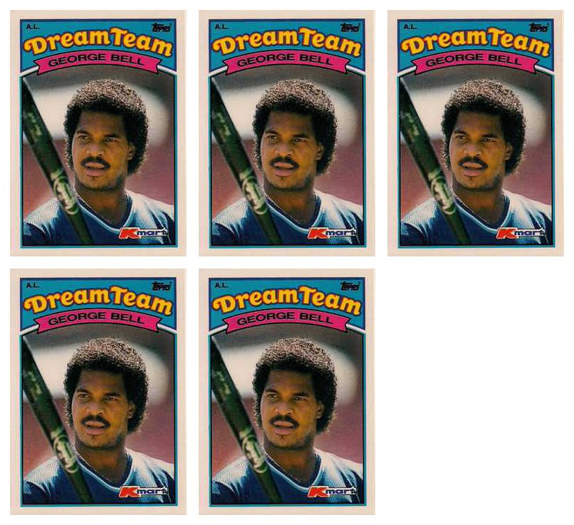 (5) 1989 Topps K-Mart Dream Team Baseball #17 George Bell Lot Blue Jays