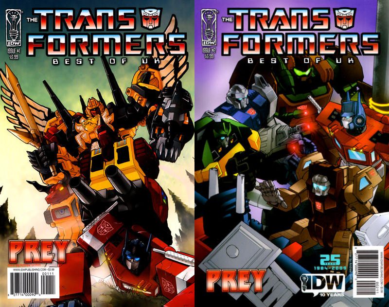 Transformers: Best of UK - Prey #1-2 (2009) IDW Comics - 2 Comics
