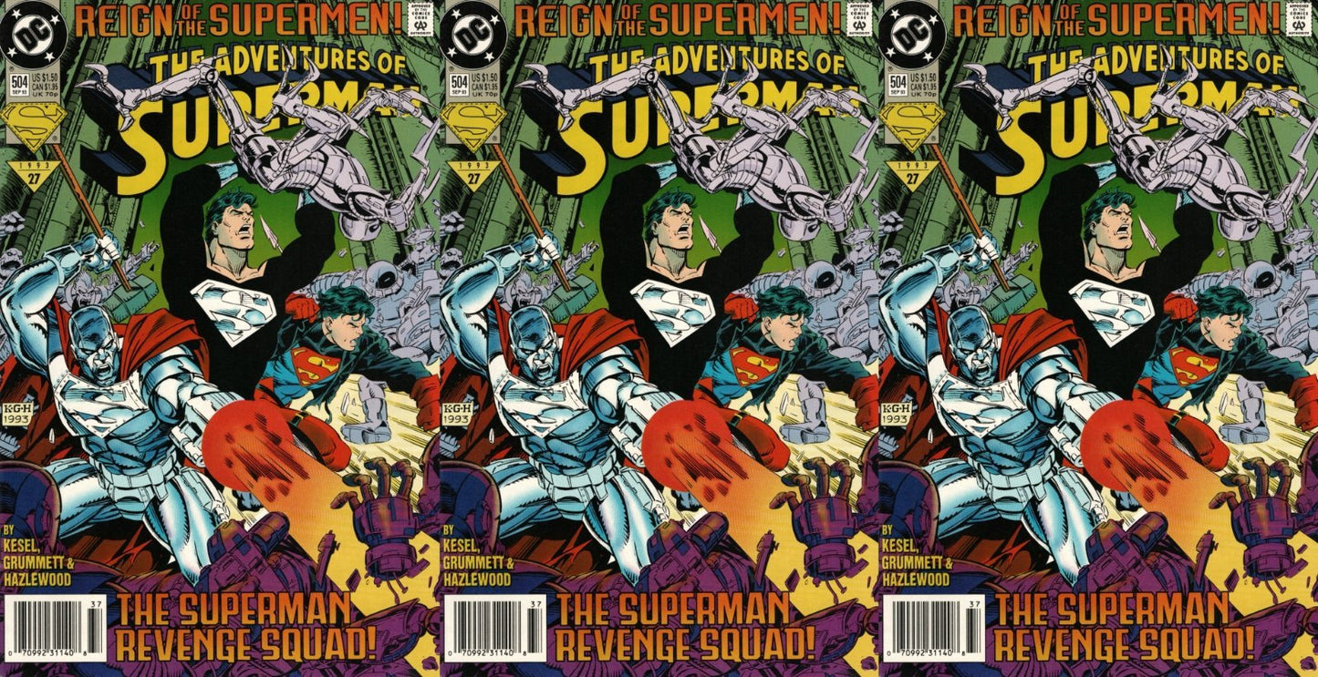 Adventures of Superman #504 Newsstand (1987-2007) DC - 3 Comics