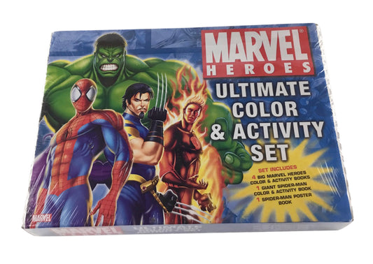 Marvel Heroes Ultimate Color & Activity Set 2005 Spider-Man Wolverine New Sealed