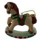 Christmas Rocking Horse 2 Inch Vintage Ceramic Ornament Russ
