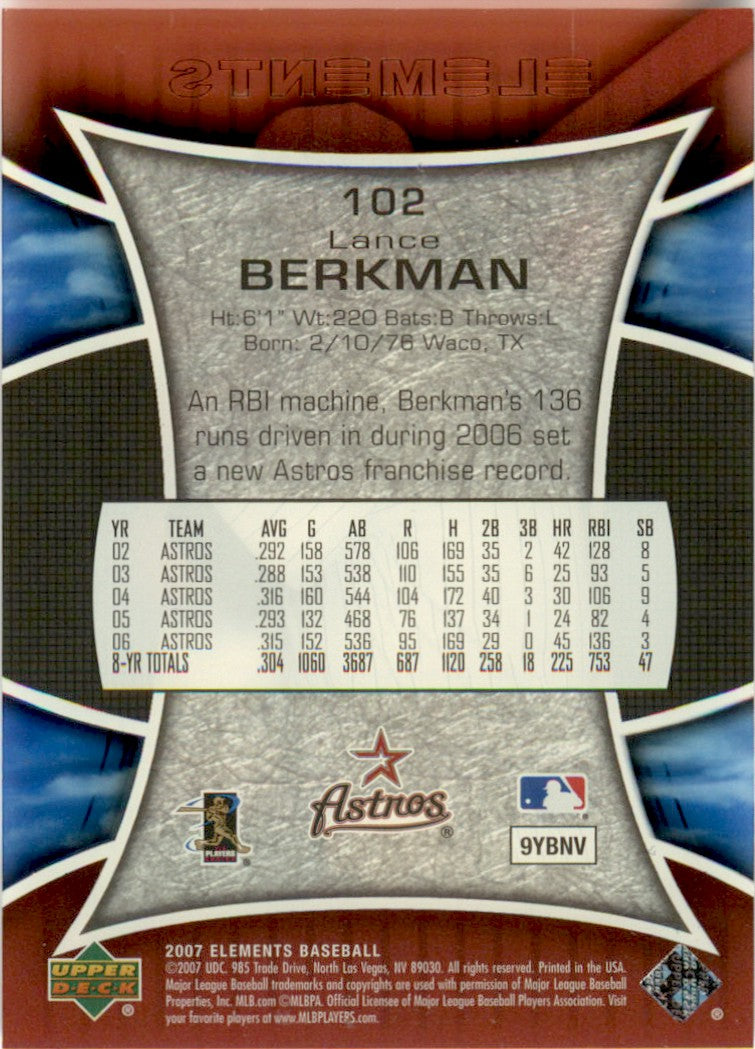 2007 Upper Deck Elements #102 Lance Berkman Houston Astros