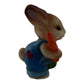 Bunny Rabbit Holding Carrot in Overalls 1.5 Inch Vintage Figurine