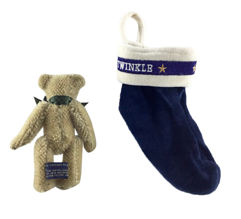 Boyds Bears Plush 5 Inch Stuffed Bear in Christmas Twinkle Stocking