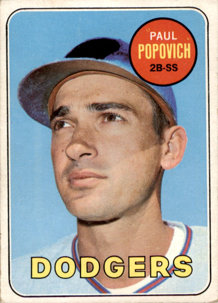 1969 Topps #47 Paul Popovich Los Angeles Dodgers VG