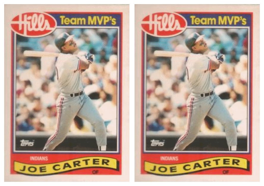(2) 1989 Topps Hills Team MVP's Baseball #6 Joe Carter Card Lot Indians