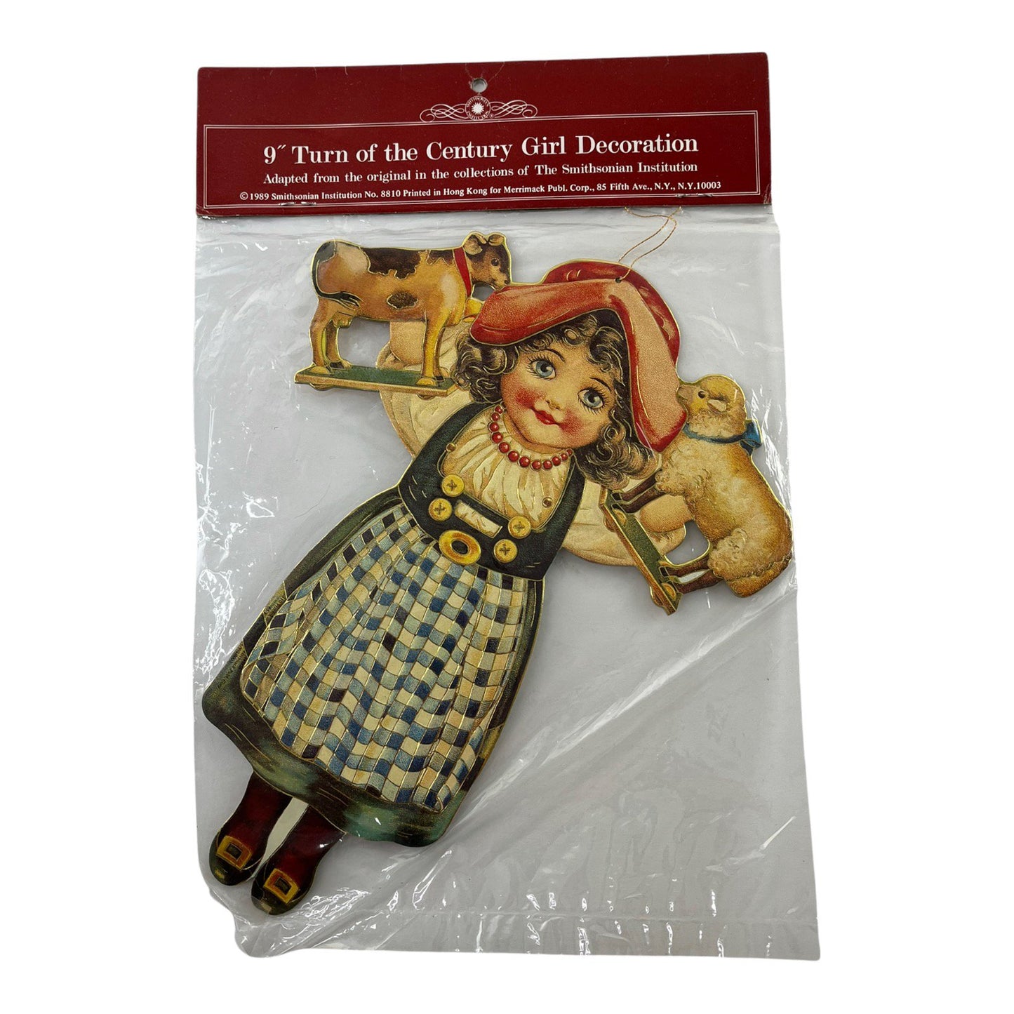 Turn of the Century Girl 9" Paper Decoration Vintage 1989