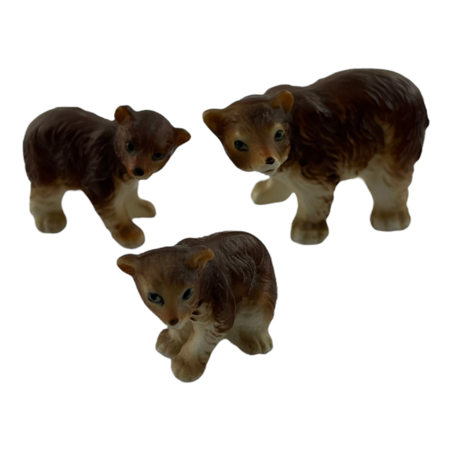 (3) Vintage Bear Ceramic Figure Father Mother Baby Lot