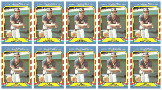 (10) 1987 Fleer Limited Edition Baseball #7 Joe Carter Lot Cleveland Indians