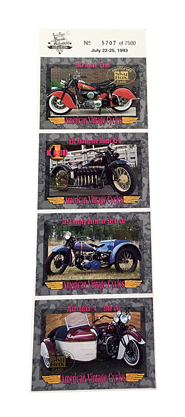 1993 Sky Box Champs American Vintage Cycles 12" X 3.5" Promotional Uncut Sheet