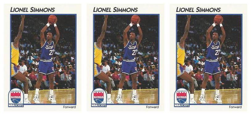 (3) 1991-92 Hoops McDonald's Basketball #38 Lionel Simmons Lot Kings