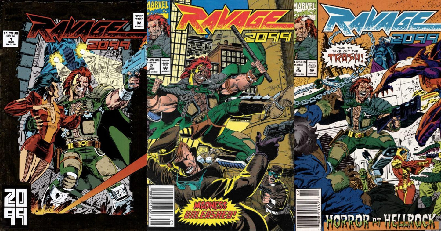 Ravage 2099 #1-3 Direct & Newsstand Covers (1992-1995) Marvel - 3 Comics
