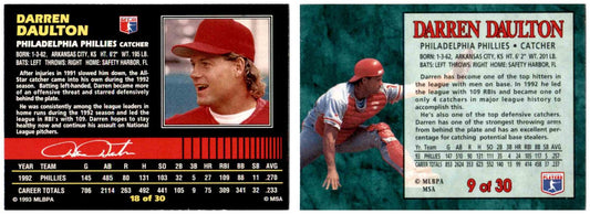 1993 & 1994 Post Cereal Baseball Darren Daulton Phillies Baseball Card Lot