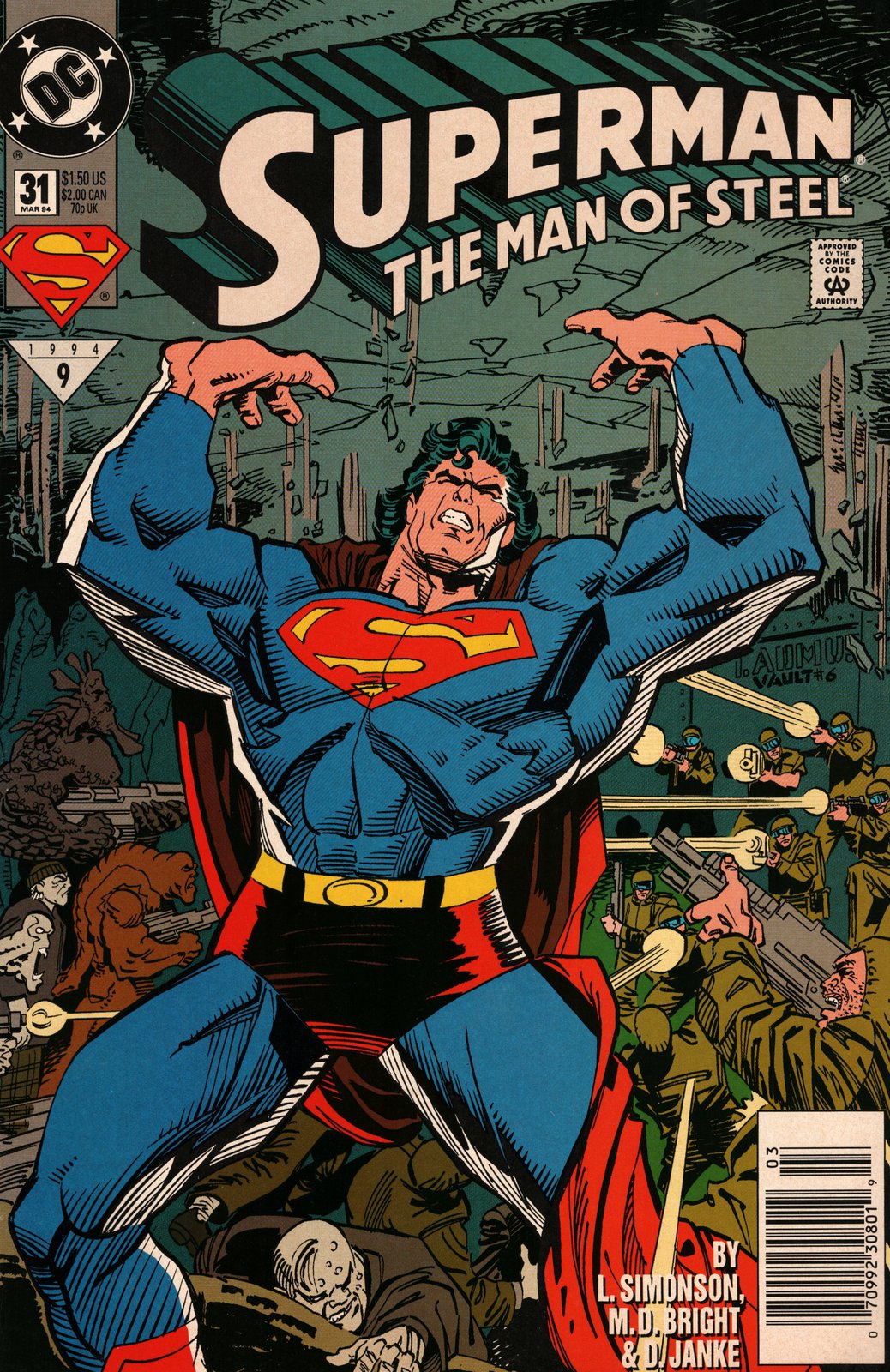 Superman: The Man of Steel #31 Newsstand Cover (1991-2003) DC Comics