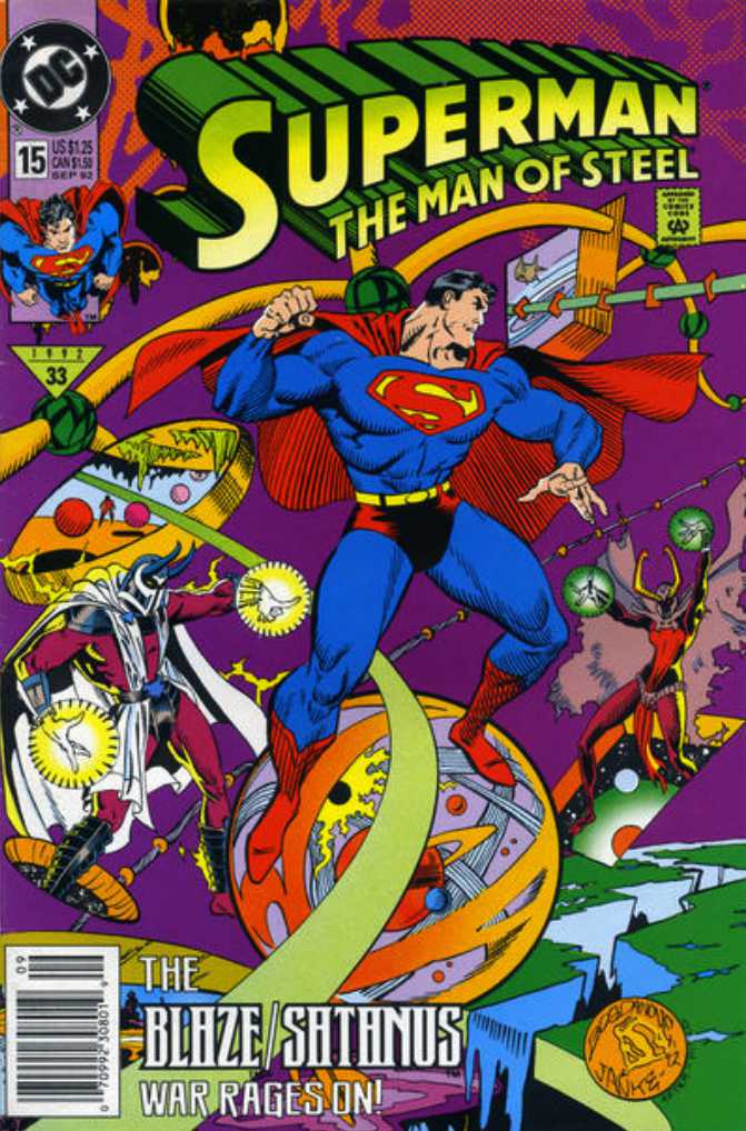 Superman: The Man of Steel #15 Newsstand Cover (1991-2003) DC Comics