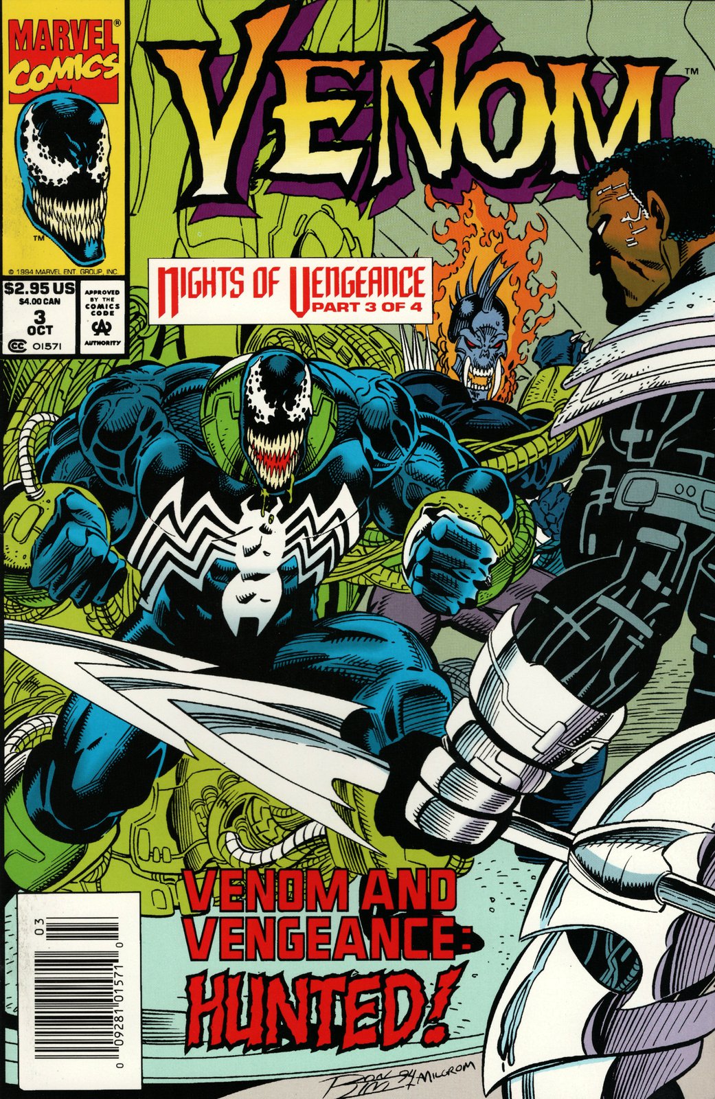Venom Nights of Vengeance #3 Newsstand Cover (1994) Marvel Comics