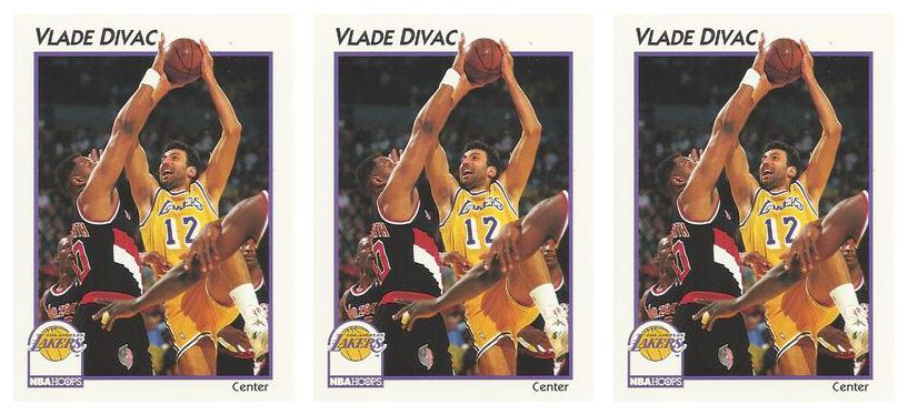 (3) 1991-92 Hoops McDonald's Basketball #20 Vlade Divac Lot Los Angeles Lakers
