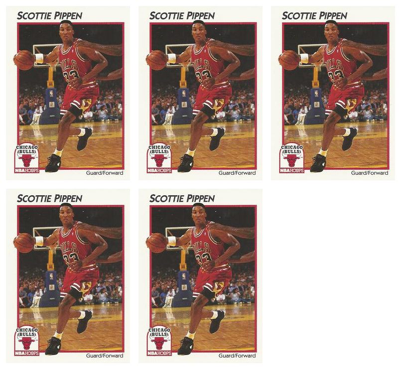 (5) 1991-92 Hoops McDonald's Basketball #7 Scottie Pippen Lot Chicago Bulls