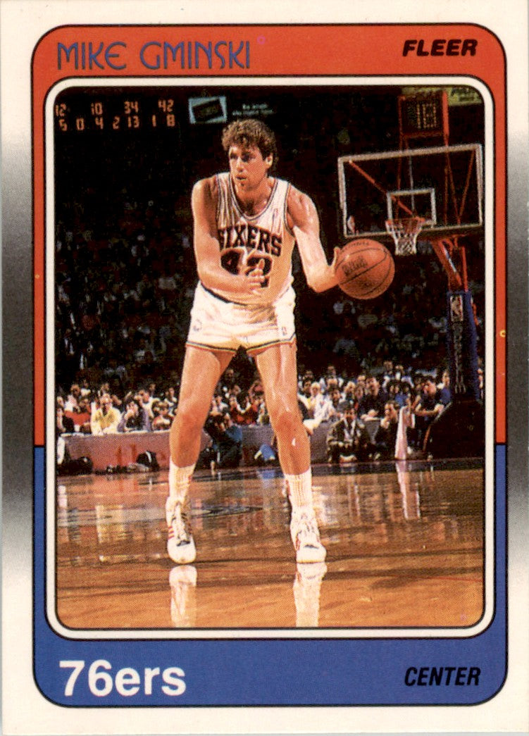 1988 Fleer #87 Mike Gminski Philadelphia 76ers