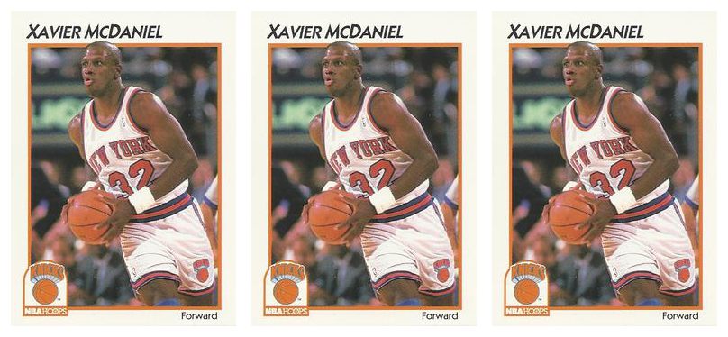 (3) 1991-92 Hoops McDonald's Basketball #27 Xavier McDaniel Lot New York Knicks