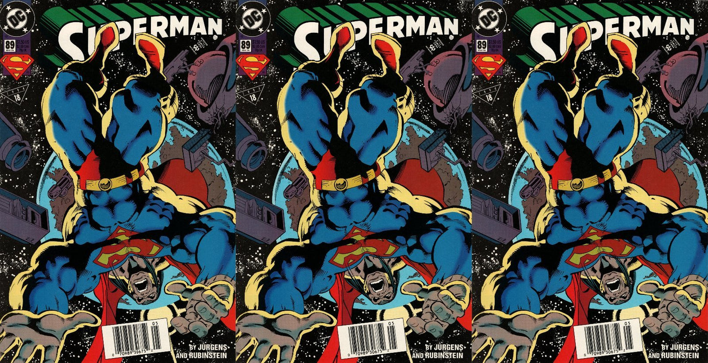 Superman #89 Newsstand Covers (1987-2006) DC Comics - 3 Comics