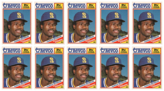 (10) 1988 Topps Revco League Leaders Baseball #19 Harold Reynolds Lot Mariners
