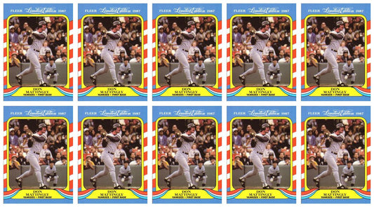 (10) 1987 Fleer Limited Edition Baseball #26 Don Mattingly Lot New York Yankees