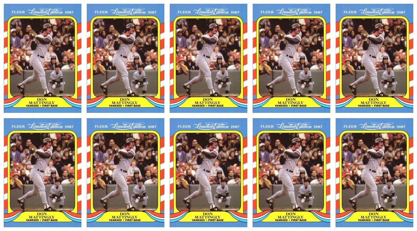 (10) 1987 Fleer Limited Edition Baseball #26 Don Mattingly Lot New York Yankees