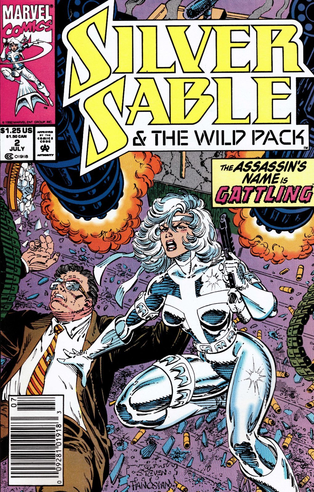 Silver Sable & The Wild Pack #2 Newsstand Cover (1992-1995) Marvel Comics