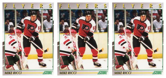 (3) 1991-92 Score Young Superstars Hockey #10 Mike Ricci Card Lot Flyers
