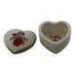 Ladybug 1 Inch Vintage Porcelain Heart Shaped Trinket Box Lucky in Love Enesco