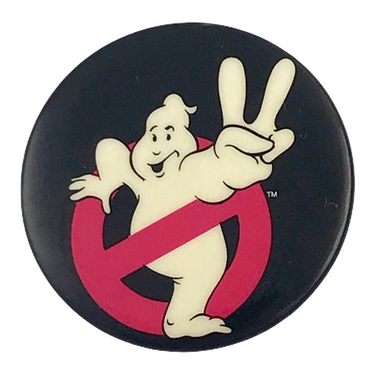 Ghostbusters II Black 1.25" Vintage Pinback Button 1988 Funky Ent.