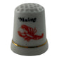 White Maine Lobster 1 Inch Vintage Ceramic Thimble