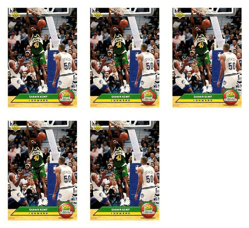 (5) 1992-93 Upper Deck McDonald's Basketball #P38 Shawn Kemp Card Lot