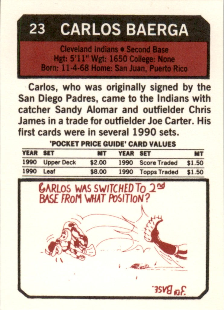 1993 SCD #23 Carlos Baerga Cleveland Indians