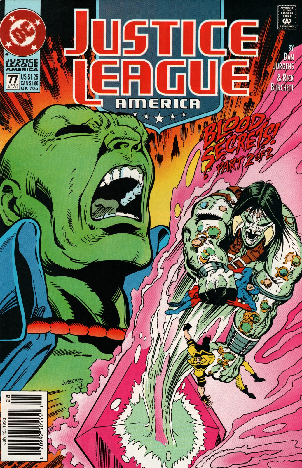 Justice League of America #77 Newsstand (1989-1996) DC Comics